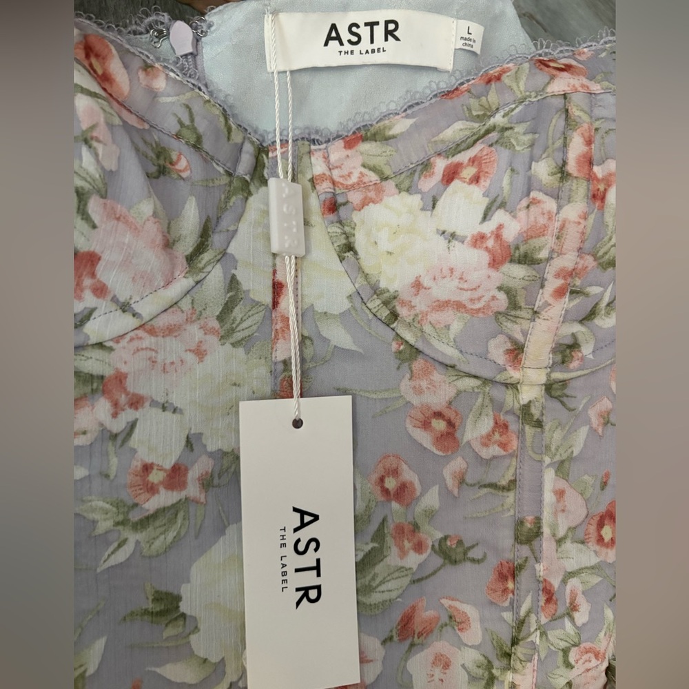ASTR the Label Brisbane Asymmetrical Floral Midi Dress - NWT - Picture 7 of 12